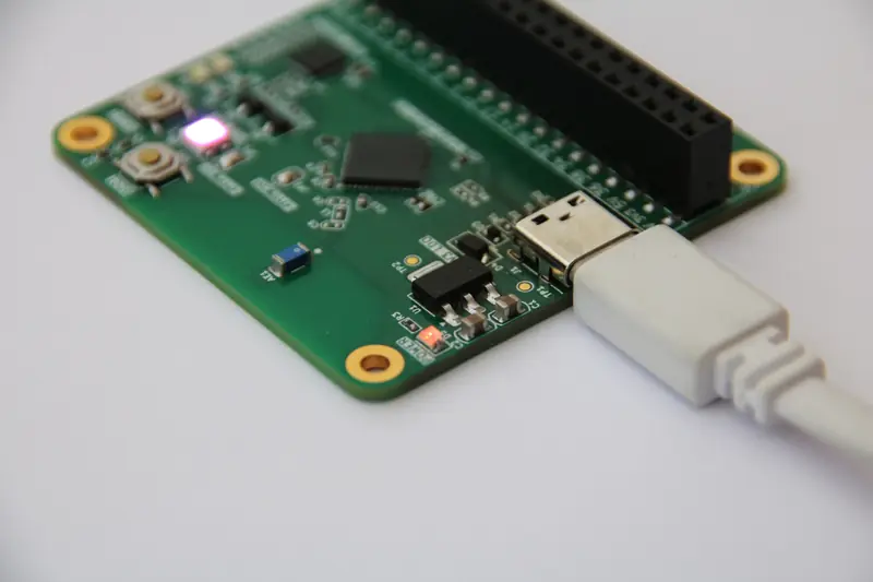 Assembled board (close-up, left side)