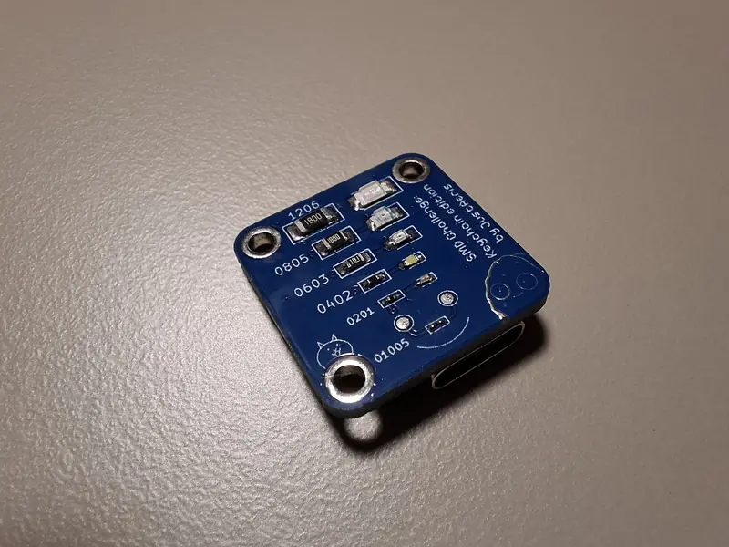 Front view of the assembled bare board